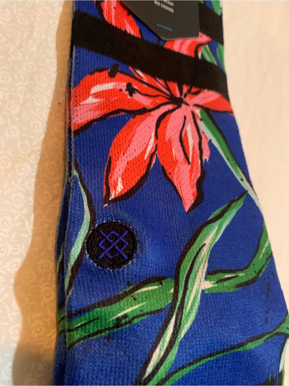 Stance Waipoua ST Blue Floral Hawaii Casual Crew Socks Poly Blend Size large - Picture 7 of 8